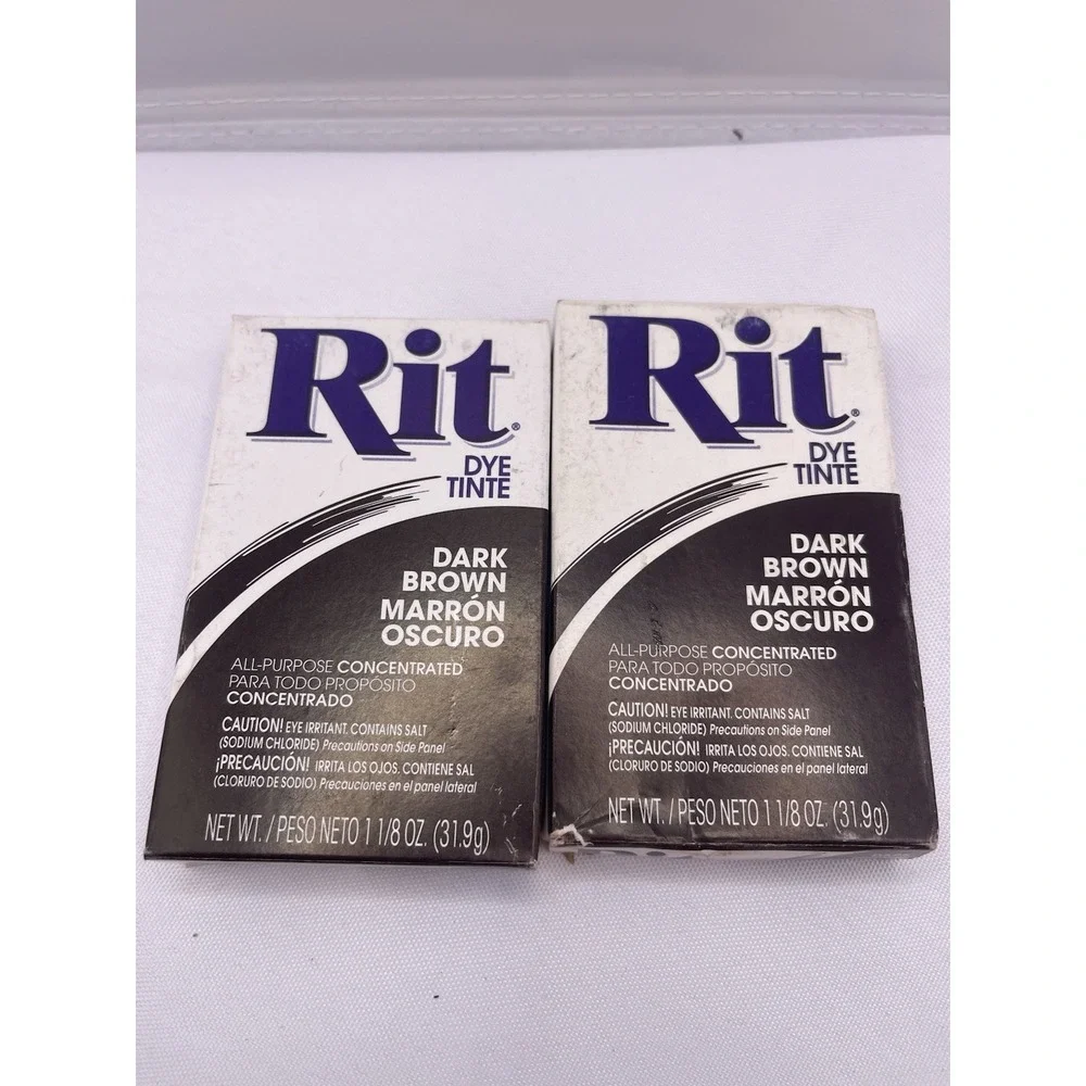 Economic 2 Pack - Rit All-Purpose Fabric Dye Powder -Dark Brown  -‎ 1 1/8 oz